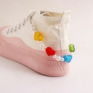 Anklets Fashion Color Peach Heart Shoe Chain Anklet Imitation Pearl Flower Claw Daisy Pendant Girl Beach Jewelry