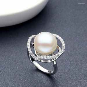 Pierścienie klastrowe Sinya naturalny pierścień Pearl Pierścień Weddne 925 srebro dla kobiet wód cielesnych 10-13 mm przyjazd