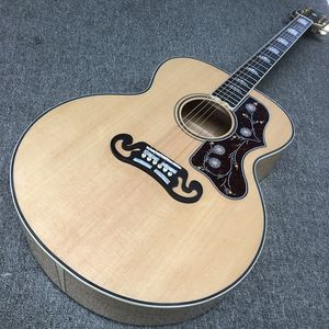 Custom guitar, solid spruce top, rosewood fingerboard, maple sides and back, 42-inch jumbo high-quality acoustic guitarras