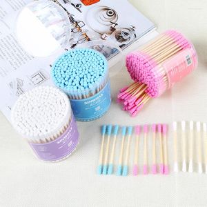 Outdoor Gadgets KDD 100/200Pcs Double Head Cotton Swab Emergency Kit Clean The Injured Area Wood Sticks Ears Cleaning Health Care