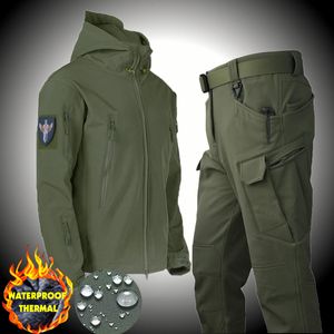 Outdoor-Jacken Hoodies Winter Herbst Militärische Taktische Männer Anzug Angeln Wasserdicht Warm Wandern Jagd Trainingsanzüge Set für Thermal 230201