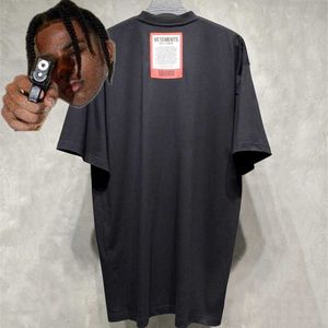 Erkek Tişörtler Ağır Kumaş Vetements T-Shirt 1 1 Yüksek Kaliteli Büyük Boy Tees İşlemeli Tag T-Shirts Harajuku G230202