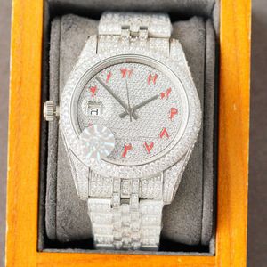 2023WristWatches Błyszczące diamentowe zegarek męskie zegarek automatyczny mechaniczny zegarek 41 mm Sapphire Dign Diamond-Strap Montre de Luxeu1w4