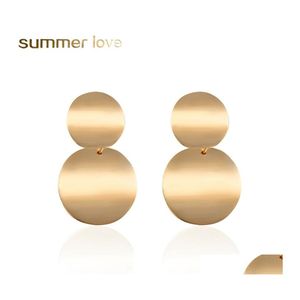 Dingle ljuskrona design geometriska ￶rh￤ngen guld sier f￤rg uttalande rund cirkel metall ￶rh￤nge f￶r kvinnor grossist smycken droppe d otm8g