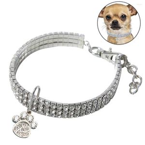 Dog Collars 1Pc Elastic Crystal Pet Collar Fashion Glitter Rhinestone Heart Charm Cat Clothing Accessories