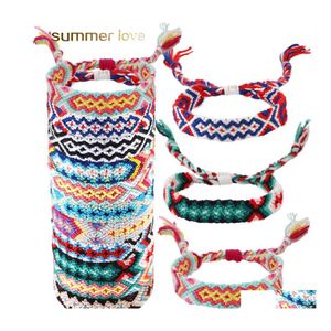 Charm Bracelets Bohemian Thread Bracelet Retro Handmade Boho Mticolor String Cord Woven Braided Friendship For Women Men Lucky Jewel Ot5Sx