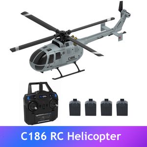 ElectricRC 항공기 C186 2.4G 헬리콥터 4 프로펠러 6 축 공기 압력 높이 대 C127 드론 230202를위한 전자 자이로 스코프