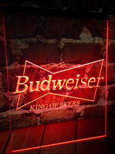 Budweiser King of Beer Bar Pub Club 3D علامات LED Neon Light Sign Decor Crafts