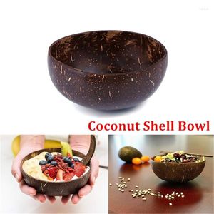 Bowls 1 Pcs Natural Coconut Bowl Spoon Set Fruit Salad Noodle Rice Wooden Tableware Creative Shell Kitchen