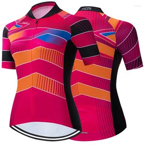 Gacche da corsa RCC Sky Women Women Cyrsey Jersey Summer Bianco MTB MTB Mountain Bike Wear Shirt Abbigliamento QY0343