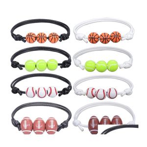 Charm armband tennis sport basket baseball vax par armband sommar strand smycken g￥va sl￤pp leverans otkgn