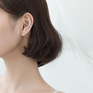 Backs Earrings MloveAcc 925 Sterling Silver Chain Ear Clip With 8.8cm Line Pretty Teen Girl Women Jewelry Gift