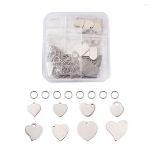 Kolye Kolye 1box 304 Paslanmaz Çelik Kalp Kolyeler Boş Tag Charms için Boş Tag Charms DIY Dekor Aksesuarları Yapmak