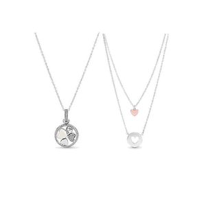 Pendanthalsband Ny Star Pan-Style S925 Sterling Silver 4 Hearts Necklace for Women Chain with Pendant Jewelry Valentine's Day Gift G230202