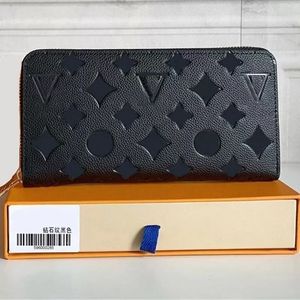 Fiore simmetrico Portafoglio donna Borse Moda Portamonete in vera pelle Portafoglio da uomo Portafoglio lungo con cerniera Porta carte Portamonete Zip Pochette Borsa con scatola