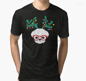 Camiseta masculina de manga curta de manga curta cão maltese xmas de Natal Camiseta Mulher Mulher