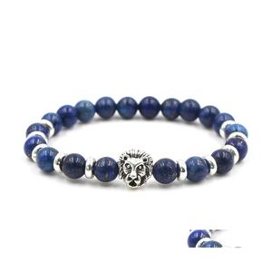 Charm Bracelets Natural Stone Bracelet Buddha Head Lazi Beads Drop Delivery Jewelry Dhq0V