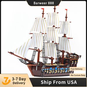 Film and Television Creative Block Pirate Ship Decoration Model 1717pcs Building Blocks Brick Toys Kids Gift Set Compatible with 10210