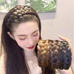 Wide Twist Wig Headbands For Women Wide Fishbone Braids Hairbands Handmade Head Hoop Hair Styling Headwear Accessories Gift GC1881