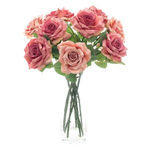 Декоративные цветы венки 5 шт. Винтаж большой розовый шелк