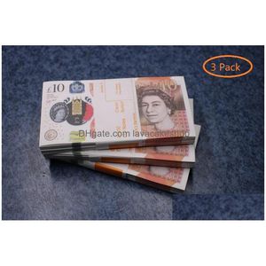 Inne świąteczne zapasy imprezowe 50 rozmiar replika US Fake Money Kids Gra zabawka lub rodzinny papier Kopia UK Banknote 100pcs Pack Practic DHXCLO4Q7