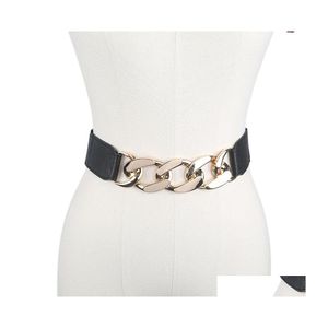 Belts Elastic Wide Womens Summer Dress Decoration Suit Black Waist Belt Chain Accessories Fashion C3 Drop Delivery Dhp9B