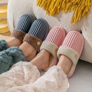 Slippers Winter Waterproof Cotton Women Warm Couples Indoor Home Non-slip Removable Washable Men