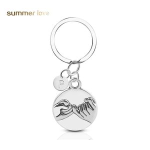 Key Rings Fashion 26 Letters Hand In Lover Keychain Guard Family Friendship Ring Parentchild Pendant Jewelry Gifts Drop Delivery Otuqu