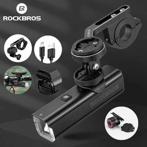 S Rockbros Front IPX6 Odporne na deszcz typu-C światło rowerowe 1000LM Rowerowe reflektor LED LASKA MTB Lampa rowerowa 0202