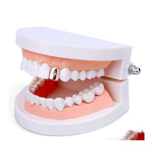 Grillz Dental Grills 3 색 단일 치아 Grillz CZ 지르콘 치아 모자 남성용 힙합 랩퍼 보석 2254 T2 드롭 배달 바디 DH9LQ