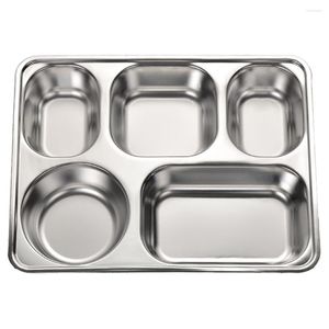 Plates Divided Plate Dinner Tray Steel Stainlesslunch Compartment Trays Servingsection Kids Dish Portion Adults Meal Control