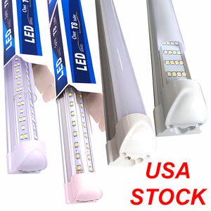 T8 Entegre Çift Çizgi LED Tüp 4ft 72W 8ft 144W SMD2835 LED Işık Lambası Ampul 96 '' Çift Sıralı Aydınlatma Floresan RPLEACKED Bağlantılabilir Duvar Tavan Monte Montajlı