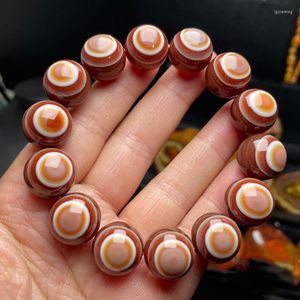 Strand 16mm Rotondo Naturale Agate Braccialetto Per Le Donne Degli Uomini Un Occhio Farmacista Onice Perline Gioielli Vintage Meditazione Reiki Fortunato