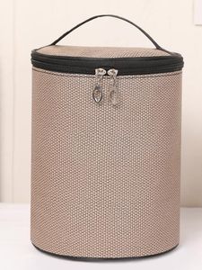 Cosmetic Bags & Cases Bag Large Capacity Fashion Portable Cylinder Tall Tube Student Office Worker Storage
