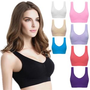 Camisoles Tanks Sexiga sportkvinnor Bras Underkläder Sömlös Paded Push Up Brassiere Soft Full Cups Pads Wire Free Plus Size Intimates