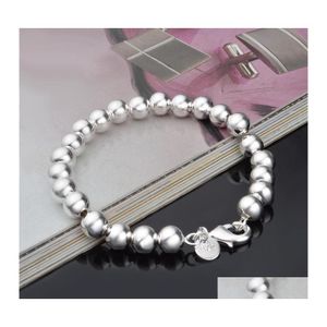 Charm Bracelets Hollow Beaded Men Plated Copper Chic Jewelry Gloss Ball Bracelet Bangles Imitation 925 Sterling Sier Drop Delivery Dhwlo