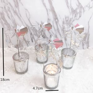 The latest dream snow cup candle holder rotating romantic candle holder many styles to choose from support custom logo