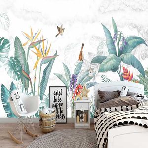 Wallpapers Milofi 3D Custom Wallpaper Tropical Rainforest Bird Illustration Background Wall