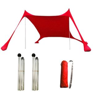 UV50 Stretch Beach Canopy Shelters Outdoor Tent Beach Sun Shelter Portable med Sandbag Anchors and Pegs Beach Tents