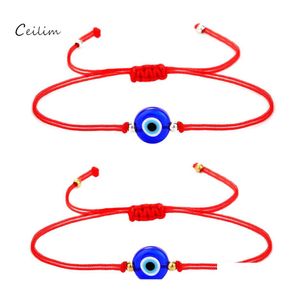 Link Chain Handmade Red String Evil Turkish Eye Bracelet For Women Men Adjustable Braided Rope Bracelets Friendship Jewelry Gift Dr Otumb