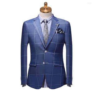 Ternos masculinos Men Suit Set Set Blue Single Bastted Summer Words Palavras impressas Slim Fit Business Man Wedding Groom Blazer Pant 2pc