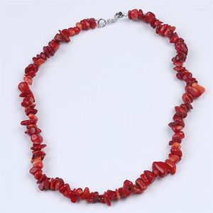 Colares pendentes Moda Mulher 925 Sliver Prazado Handmade Multilayer Red Coral Colar e pulseira de charme