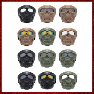 MZZ120 Face Mask Outdoor Riding Windproof Helmet Skull Mask Reinforced Lens Motorcycle Goggles Sports Riding Mask