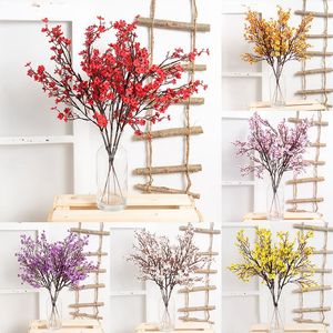 Decorative Flowers Wedding Bouquets Artificial Holding PU Gypsophila Purple White Pink Blue Fake Flower Decoration For Table