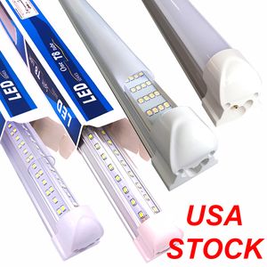 Luzes de LED LUZES DE 8 pés Integrada T8 Tubo de fixação Luz de branco Cold Clear Tampa V Shapes Tubos Alta saída Iluminação Garage Warehouse Workshop Basement Oemled