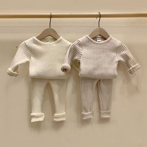 Kläder sätter vårens höst baby för 05y tjej pojke kläder varma tröja pants barn kläder barn pajamas 230202