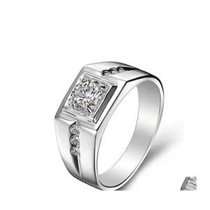 Solitaire Ring Sierplated For Mens Wedding Birthday Boyfriend Gift 95C3 Drop Delivery Jewelry Dhzan