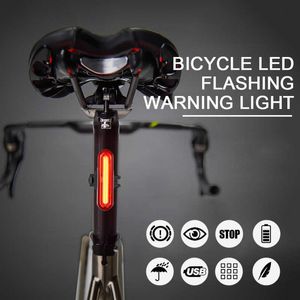 Luzes de bicicleta traseira traseira à prova d'água USB Recarregável Luz de ciclismo LED Night Aviso de lâmpada traseira Acessórios de bicicleta 0202