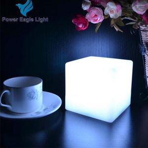 Topp RGB LED Outdoor Lights Cube Colorful Remote Control Bedside Lamp Square Stool Amusement Landscape