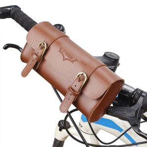 Storage Bags Supplies Compact PU Leather Phone Pouch Front Pannier Handle Mount Outdoor Riding Bike Saddle Bag Bicycle Cycling